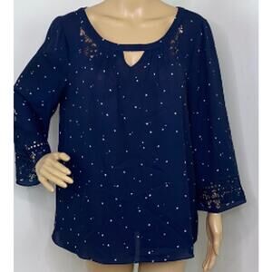 Mauve Blue with White Stars Top Size 2